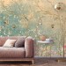 Chinoiserie floral wallpaper mural with birds vintage style Peel nd stick removable or Traditional non woven accent wall