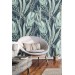 Botanical wallpaper large leaves Peel and stick removable or Traditional accent wallpaper tropical