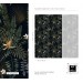 Tropical wallpaper leaves and flowers on dark Peel and stick or Traditional accent wallpaper botanical 