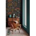 Dark botanical wallpaper leaves and herbs Peel and stick removable or Traditional non woven wallpaper