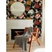 Dark floral wallpaper with birds Peel and stick removable or Traditional non woven accent wallpaper