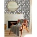 Geometric wallpaper black and white Peel and stick removable or Traditional non woven