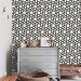 Geometric wallpaper black and white Peel and stick removable or Traditional non woven