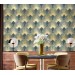 Art deco wallpaper fans teal green gold non metallic luxury wallpaper Peel and stick removable or Traditional