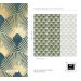 Art deco wallpaper fans teal green gold non metallic luxury wallpaper Peel and stick removable or Traditional