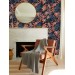 Dark botanical wallpaper herbs and wildflowers Peel and stick or Traditional non woven accent wallpaper