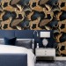 Tropical wild animals wallpaper with jaguars Peel and stick removable or Traditional non woven wallpaper palm leaves