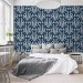 Art Deco style wallpaper dark blue Peel and stick removable or Traditional non woven wallpaper