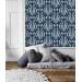 Art Deco style wallpaper dark blue Peel and stick removable or Traditional non woven wallpaper