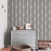 Black and white geometric wallpaper Peel and stick or Traditional non woven abstract accent wall