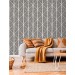 Black and white geometric wallpaper Peel and stick or Traditional non woven abstract accent wall