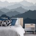 Foggy landscape wallpaper mural Misty mountains Peel and stick removable or Traditional accent wall mural