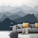 Foggy landscape wallpaper mural Misty mountains Peel and stick removable or Traditional accent wall mural