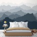 Foggy landscape wallpaper mural Misty mountains Peel and stick removable or Traditional accent wall mural