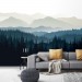 Foggy forest wall mural mountains Peel and stick removable or Traditional accent wall