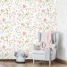 Floral nursery wallpaper watercolor pastel flowers Peel and stick or Traditional non woven Baby girl room