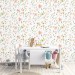 Floral nursery wallpaper watercolor pastel flowers Peel and stick or Traditional non woven Baby girl room