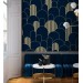 Art deco wallpaper geometric dark blue arches