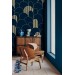 Art deco wallpaper geometric dark blue arches