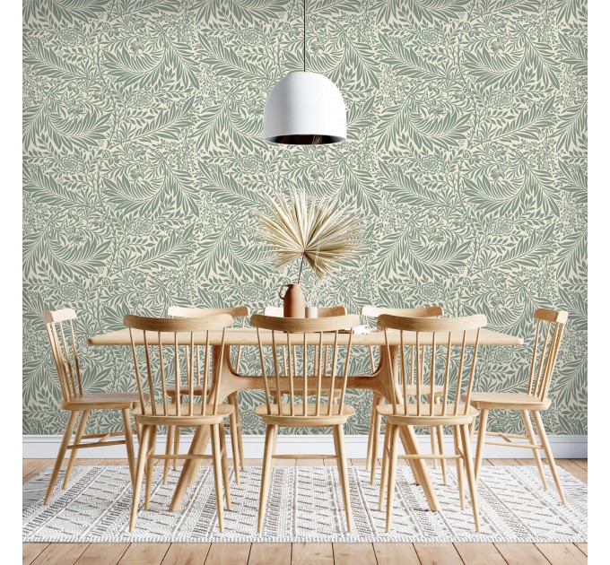 Vintage botanical wallpaper leaves and flowers retro design