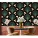 Art deco wallpaper fans dark teal elegant decor