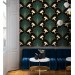 Art deco wallpaper fans dark teal elegant decor