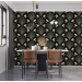 Art deco wallpaper fans dark teal elegant decor