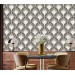 Art deco wallpaper fans black and white Peel and stick removable or Traditional non woven