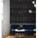 Art deco black gold non metallic luxury wallpaper Peel and stick removable or Traditional accent dark wall