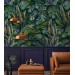 Dark Tropical wallpaper banana leaves Peel and stick removable or Traditional accent wallpaper