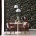 Dark floral wallpaper secret garden Leaves and flowers Peel and stick removable or Traditional wallpaper