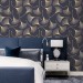 Dark purple wallpaper ginkgo leaves gold non metallic Peel and stick or Traditional elegant accent wallpaper