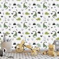 Dinosaur wallpaper kids boys room dino wall paper Peel and stick removable or Traditional wallpaper