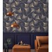 Dark purple wallpaper ginkgo leaves gold non metallic Peel and stick or Traditional elegant accent wallpaper