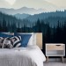 Foggy forest wall mural mountains Peel and stick removable or Traditional accent wall