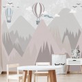 Girls room mountains wall mural Nursery wallpaper Peel and stick removable or Traditional non woven