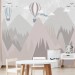 Girls room mountains wall mural Nursery wallpaper Peel and stick removable or Traditional non woven