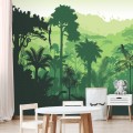 Jungle wallpaper mural for kids room Peel and stick removable or Traditional non woven accent wall