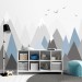 Mountains wall mural kids room Peel and stick removable or Traditional Boys nursery wallpaper