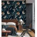 Wallpaper tigers and birds in dark jungle Peel and stick removable or Traditional accent wallpaper