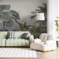 Tropical wallpaper mural Jungle wall paper Peel and stick removable or Traditional accent wall mural