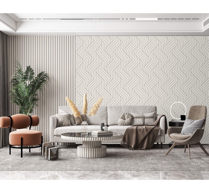 Neutral wallpaper minimalist lines Peel and stick removable or Traditional wallpaper Custom color