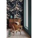 Dark floral wallpaper elegant flowers Peel and stick removable or traditional non woven