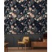 Dark floral wallpaper elegant flowers Peel and stick removable or traditional non woven