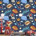 Comics wallpaper kids Boys room bright colorful Peel and stick removable or Traditional teenage wallpaper