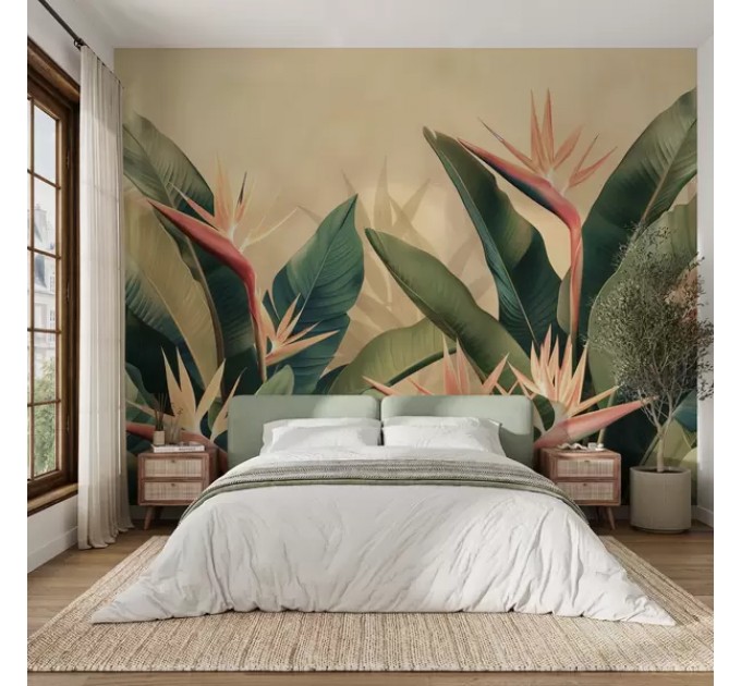 Tropical wallpaper Palm leaves Exotic plants wall mural