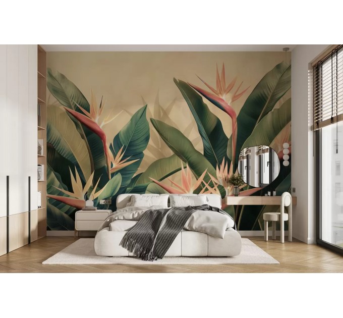 Tropical wallpaper Palm leaves Exotic plants wall mural