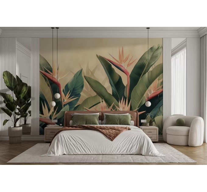 Tropical wallpaper Palm leaves Exotic plants wall mural